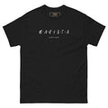 Barista Coffee Lover tee, black, front: dotted B-A-R-I-S-T-A lettering
